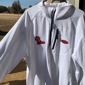 Drake Ole Miss white half zip